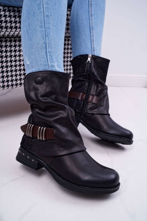 Women's High Cowboy Boots Black Winchester