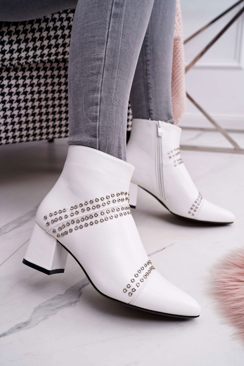 Cizme cu vârfuri stiletto pentru femei Primma albă