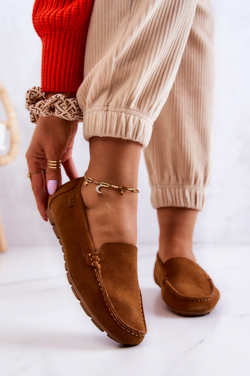 Women's Suede Loafers Big Star JJ274660 Camel