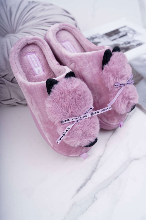 Ladies' Peeps With Fur Kitten Pink Kitty